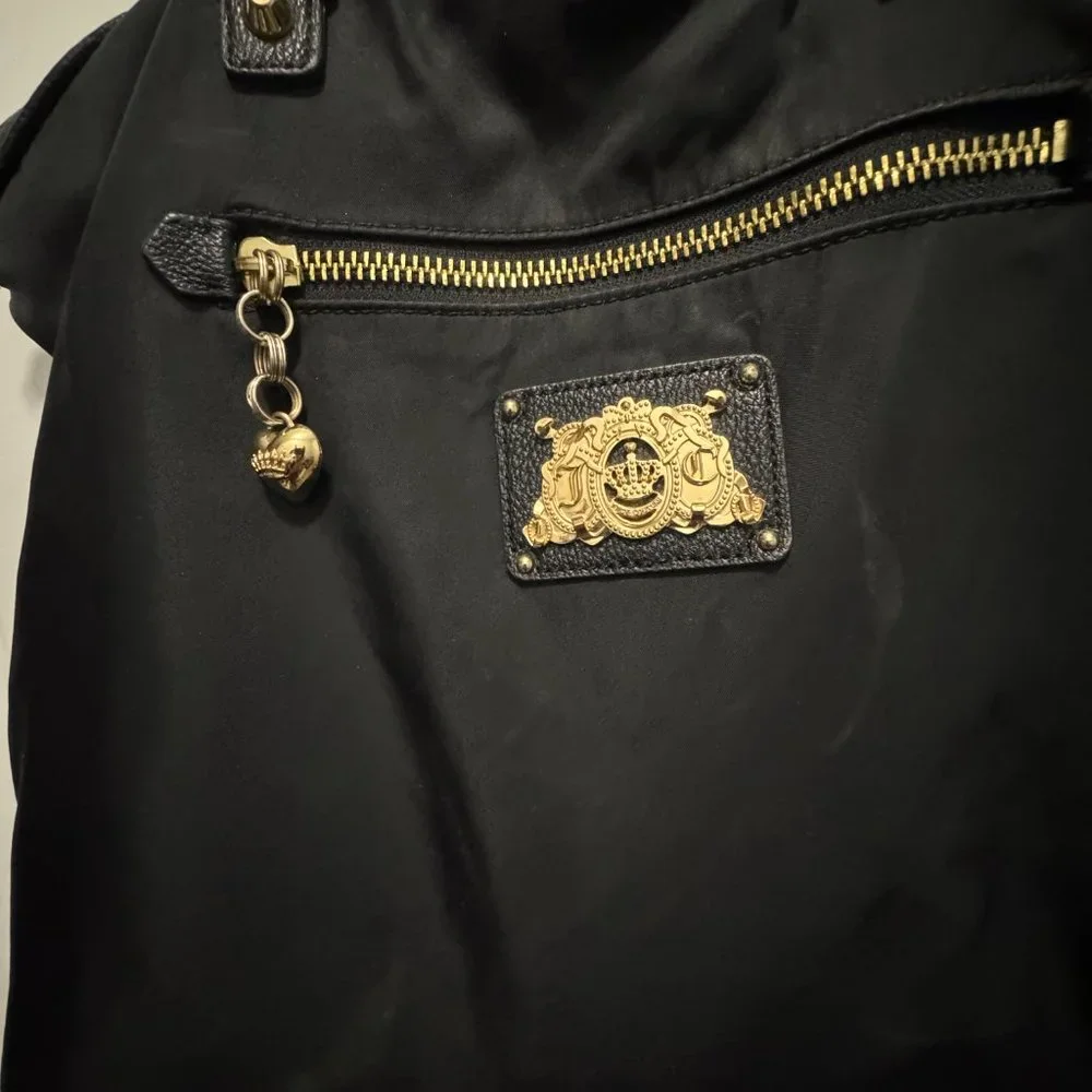 Juicy Couture black nylon shoulder bag